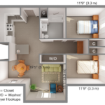 University Village 1700 2 bedroom single floor unit